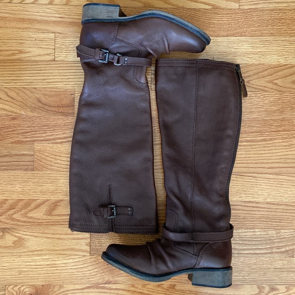 Steve Madden Ravinn Leather Knee High Zip Up Boots - Picture 2 of 16